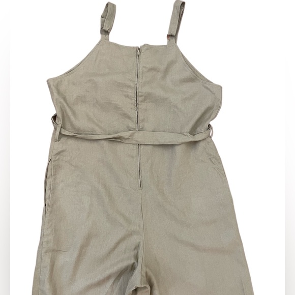 Mossimo Target linen rayon khaki tie waist jumpsuit NWT | Size XL - Picture 3 of 8